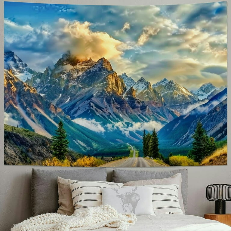 Sunset mountain tapestry sale