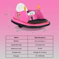 thumbnail image 3 of Costway 12V Vehicle 360° Spin Race Toy Kids Ride On Bumper Car with Remote Control Pink, 3 of 10