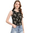thumbnail image 1 of INSPIRE CHIC Women's Ruffle Chiffon Sleeveless Floral Top, 1 of 6