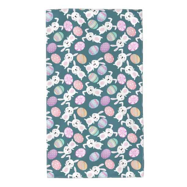 Balery Cute Rabbit Easter Toalla de Microfibra Premium con Estampado – 27.5x16 pulgadas, Alta Absorción, Suave y Aterciopelada, Secado Rápido