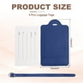 thumbnail image 2 of Uxcell Luggage Tags, PU Leather Travel Luggage Tags Identifier Suitcase Labels for Baggage Privacy Protection Accessories Ship Dark Blue, 2 of 6
