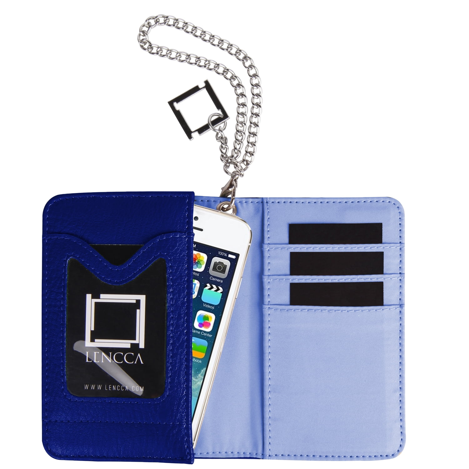 Women Clutch Wristlet Wallet Case with Phone Compartment (Royal Blue)