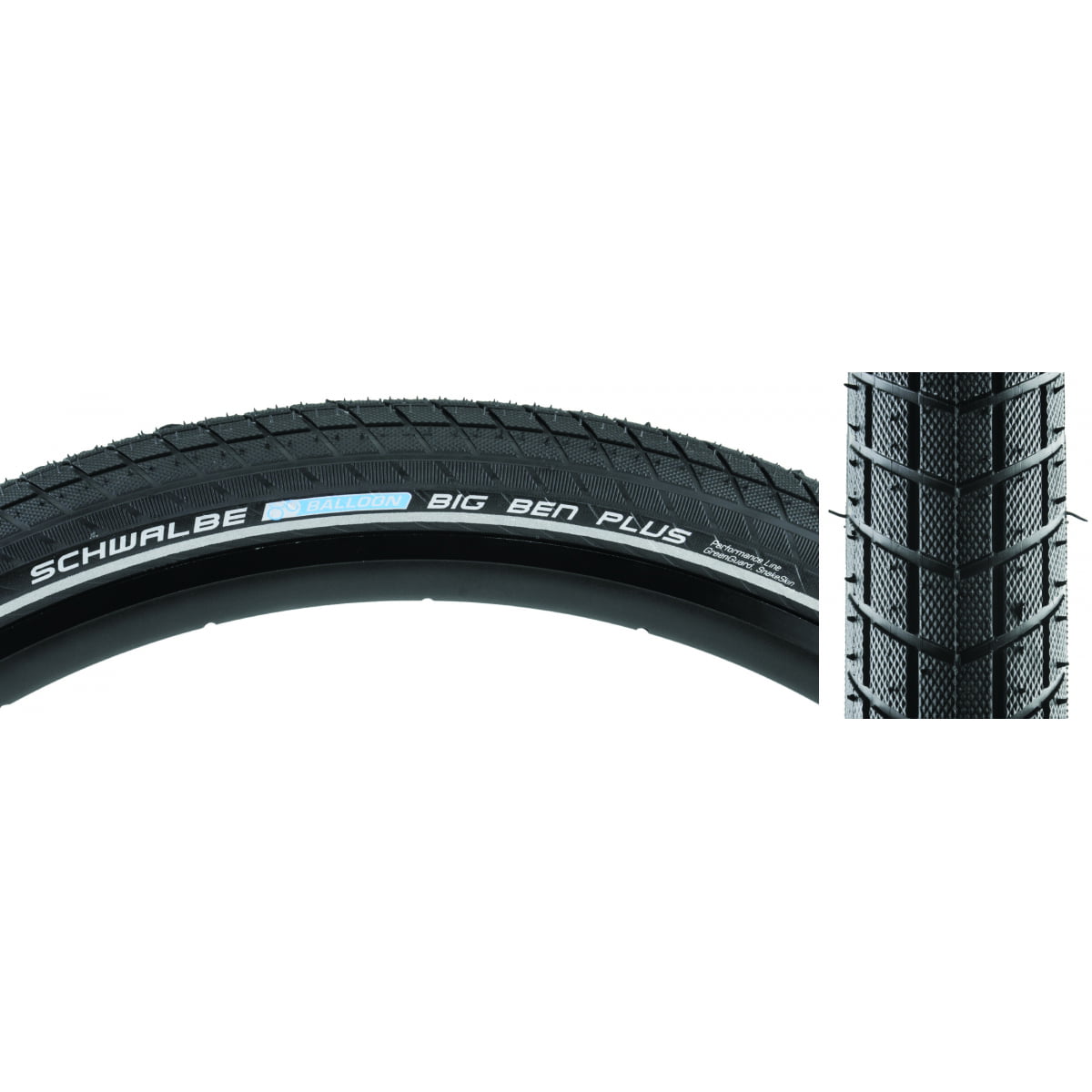 Skim Monteur dichtbij Schwalbe Big Apple HS 430 Cruiser Bike Tire - Wire Bead (Black-Reflex - 12 x  2.00) - Walmart.com