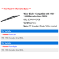 thumbnail image 2 of Wiper Blade - Compatible with 1981 - 1985 Mercedes-Benz 380SL 1982 1983 1984, 2 of 2