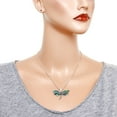 thumbnail image 2 of Abalone Dragonfly Pendant Necklace Rhodium High Polished J0438, 2 of 3