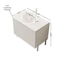 thumbnail image 5 of 30" Elegant Compact Freestanding Cabinet, Bathroom Storage Unit with Soft Close Door, Modern Small Bathroom Vanity with Ceramic Sink for Bathroom, Transparent,White, 5 of 7