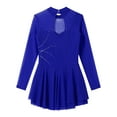 thumbnail image 4 of iEFiEL Girls Shiny Sequins Gymnastics Leotard Lyrical Ballet Dance Dress Long Sleeve Figure Ice Skating Costume Royal Blue 10, 4 of 6
