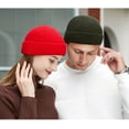 thumbnail image 2 of Unisex Wool Knit Cuff Short Fisherman Beanie for Men Women, Trawler Beanie Watch Hats Winter Caps (Red), 2 of 8