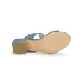 thumbnail image 3 of Women's Dual Straps Mid Chunky Heel Slide Sandals Haze Blue 6, 3 of 8