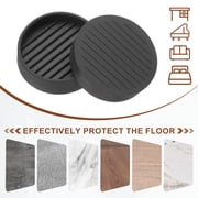 1.5 Non Slip Furniture Coasters, 4pcs Round Rubber Furniture Pads Caster Cups Furniture Feet Floor Protectors Bed Stopper for Hardwood Floors Table Sofa, Black