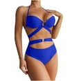 thumbnail image 5 of 2 Pack ylioge Womens Swimsuits Bikini Separates Bathing Suits Trendy Solid High Waisted Tie Backless Beach Built in Bras Swimwear Sets, 5 of 8
