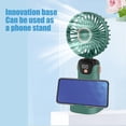 thumbnail image 4 of TopLLC Portable Handheld Small Fan, Foldable Personal Desk Fan with Phone Holder, USB Rechargeable Neck Hanging Fan with Digital Display 5 Gear Strong Airflow Cooling Fan for Office Bedroom Travel, 4 of 9