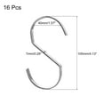 thumbnail image 2 of Unique Bargains 16Pcs 4.1 Inch Flat S Hooks Hanging Hook for Home Kitchen Storage, 7mm Silver, 2 of 6