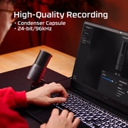 HyperX SoloCast 2 – Gaming USB Condenser Mic for PC, USB-C to USB-A, Built-in Pop Filter, Internal Shock Mount, Plug and Play, 24-bit / 96kHz, Compact Tiltable Stand - Black