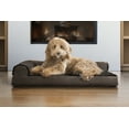 thumbnail image 4 of FurHaven Pet Products Plush & Velvet Deluxe Chaise Lounge Orthopedic Sofa-Style Pet Bed for Dogs & Cats - Sable Brown, Large, 4 of 12