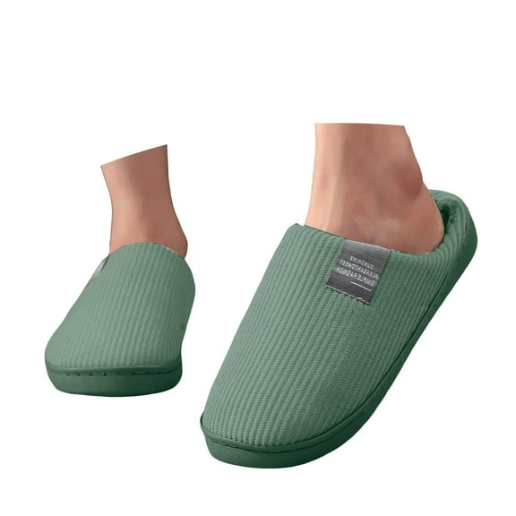 Chenyee Women's Non Slip House Slippers Lightweight Cotton Memory Foam Indoor Slip On Wide Width Slide Shoes