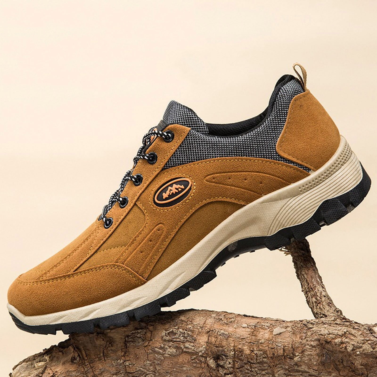 Mepaouo Men's Waterproof Hiking Shoes Lightweight Breathable Trekking Trails Outdoor Shoes(Coffee,9)