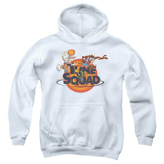 Space Jam: A New Legacy Bugs, Taz And Marvin Kids Pull-Over Hoodie (Medium) for Youth Boys and Girls, White