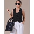 thumbnail image 3 of DARING DIVA Women's V Neck Waistcoat Top Casual Jean Vests 2XL Black, 3 of 7