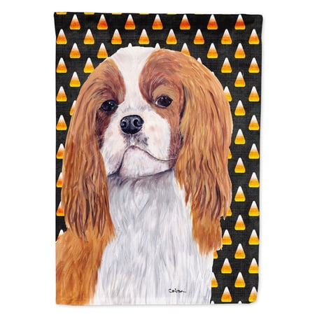 Cavalier Spaniel Blenheim Candy Corn Halloween Portrait Flag Canvas House Size