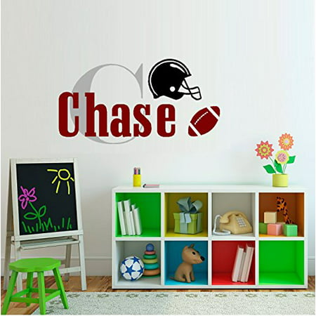 Decal ~ Football (Custom Name) Monogram #2: Children, Sports, Wall Decal 13