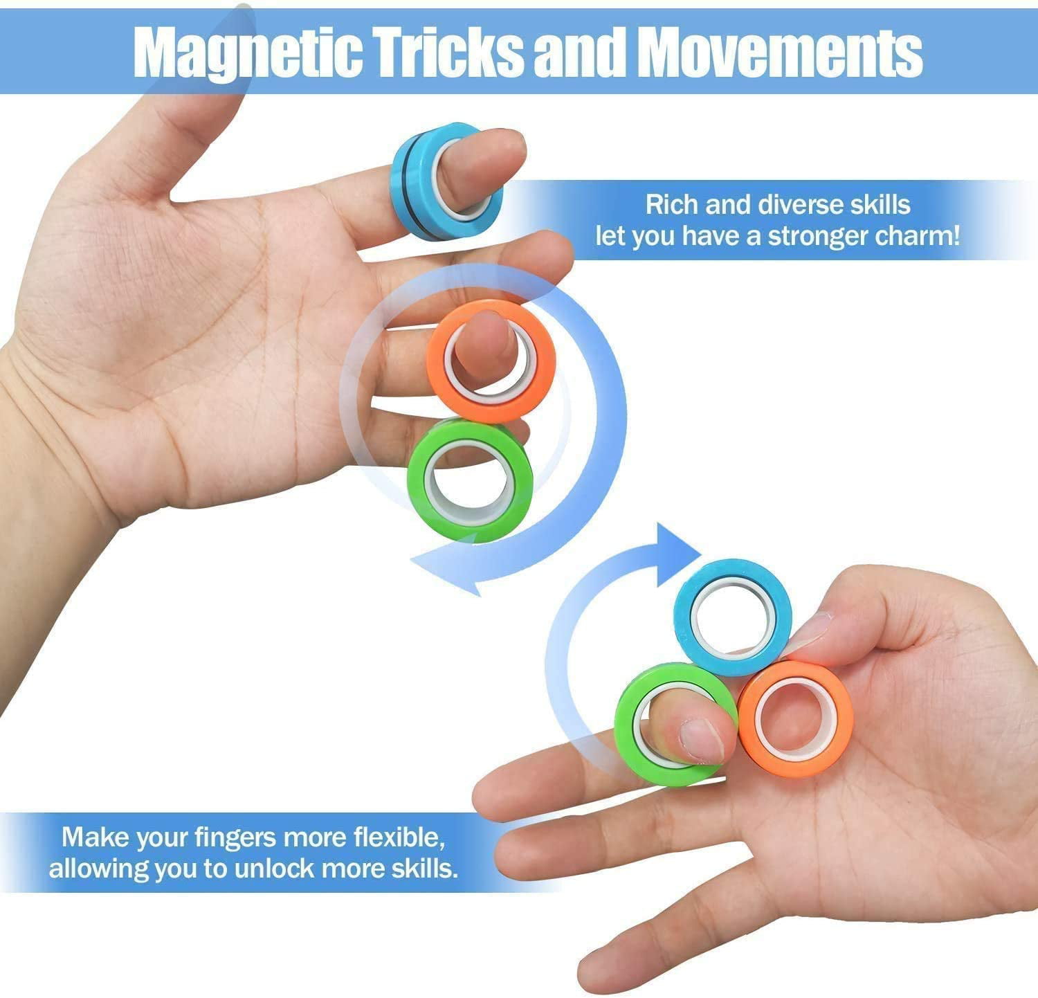 Amazon.com: Magnetic Rings Fidget Toy Set, Idea ADHD Fidget Toys, Adult  Fidget Magnets Spinner Rings for Anxiety Relief Autism Therapy, Fidget Pack  Great Gift for Adults Teens Kids (G) : Toys &