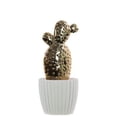 thumbnail image 1 of Collection de Tendances Urbaines Figurine de Cactus de Figue de Barbarie de 52603 sur Pot Blanc Rond&44; Or, 1 of 1