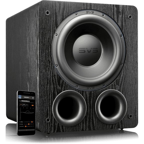 SVS PB-3000, 13" Driver, 2500  Watts Peak Power Ported Subwoofer - Black Ash