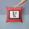thumbnail image 2 of Carolines Treasures CJ1012-HPW1414 Letter H Initial Monogram Red Black Polka Dots Decorative Canvas Fabric Pillow, 2 of 4