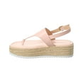 thumbnail image 2 of Stuart Weitzman Mel Leather Espadrille Flatform Sandal, 6.5, Pink, 2 of 5