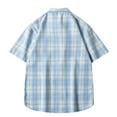 thumbnail image 3 of Generic Men's Short Sleeve Shirt Plaid Flannel Button Down Casual Vest Shirts with Pockets, 3 of 4