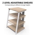 thumbnail image 2 of FITUEYES 4-Tier Wooden AV Component Media Stand Cabinet Open Shelves Media Console, White Oak, 2 of 4