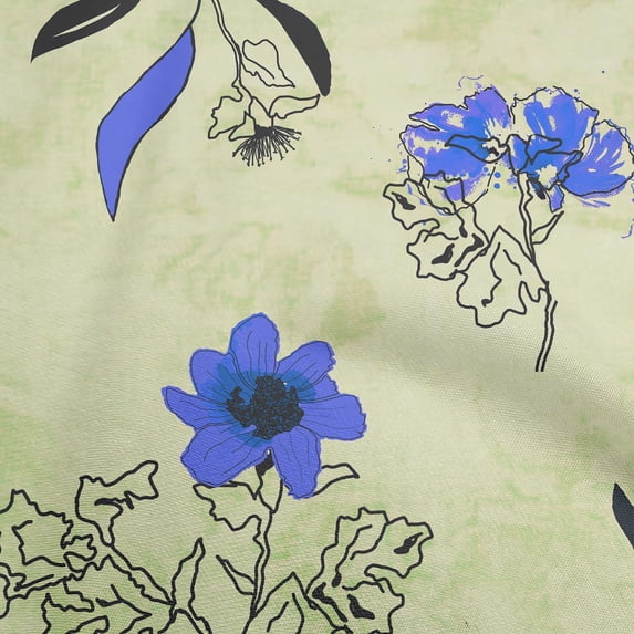 oneOone Cotton Silk Light Green Fabric Floral Botanical Floral With Texture Sewing Craft Projects Fabric Prints By Yard 42 Inch Wide
