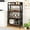 Black,Black Brown 343, variant on Oak 2 Doors Curio Cabinet with Tempered Glass Doors, Mirrored Back Panel and Adjustable Shelves, Lighted Display Cabinet for Home Office, Light Bulb Included