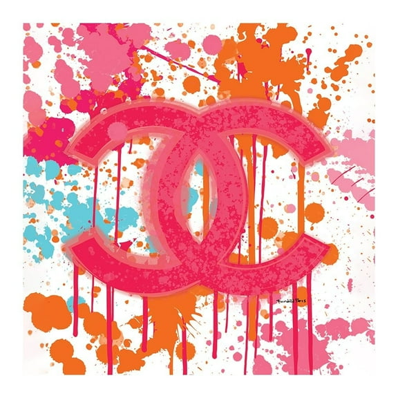 PLAYFUL SPLATTER PAINT DESIGN FASHION BRAND LOGO - 14"x14" Canvas Artwork - Multi-Color 20 x 30