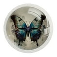 thumbnail image 2 of HemaKayy 12 Pack 1.37" Decorative Cabinet Knobs - Premium ABS & Glass | Refresh Your Home Kitchen Bedroom Furniture Decor | Ideal for Closets, Drawers, Doors | Blue Butterfly Ink Painting, 2 of 6