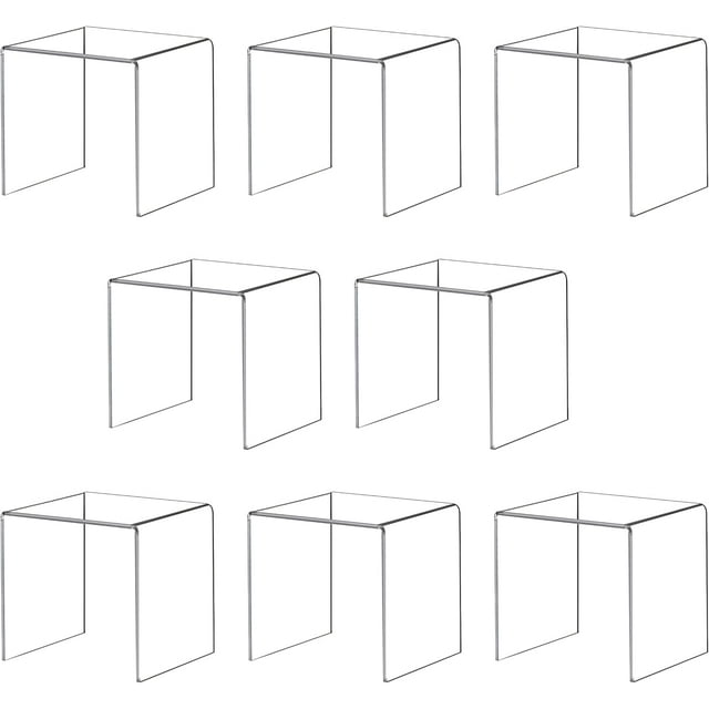 ihomecooker 8 Pack Clear Acrylic Riser Square Display Stand For Cupcakes, Arts and Crafts (4X4X4 INCH)