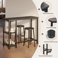 thumbnail image 5 of Aiho 3-Piece Bar Table Set with 3 Storage Shelves for Dining Room, Black, 5 of 9