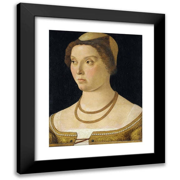 Giovanni Bellini 15x18 Black Modern Framed Museum Art Print Titled - Portrait of a Woman (1450 - 1470)
