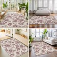 thumbnail image 4 of 5'x7' Area Rugs, Pink Rose Indoor Outdoor Area Rug for Living Room Bedroom, Farmhouse Vintage Botanical Floral Burlap Washable Bathroom Rugs Kitchen Floor Carpet Mats Home Decor Aesthetic, 4 of 8