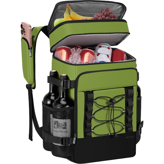 Cooler Backpack - 40 Cans Insulated Backpack Cooler for Men Women | Portable 2 Leak Proof Compartments Coolers Bag for Beach Travel Picnic Lunch Hiking BBQ Camping