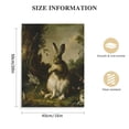 thumbnail image 2 of JEUXUS Vintage Bunnies bird Wall decor Framed Oil Poster Grass canvas Wall Art Rabbits landscape Canvas Wall painting Nature Framed Decor for Bedroom living room bathroom 16x20 in, 2 of 5