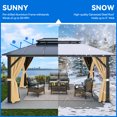 thumbnail image 4 of Dextrus 10x13FT Double Roof Hardtop Gazebo with Nettings&Shaded Curtains,Outdoor Polycarbonate Gazebo with Aluminum Frame for Patio, Backyard, Deck, and Lawns - Brown, 4 of 5