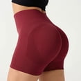 thumbnail image 6 of Leey-World Biker Shorts 4'' - High Waisted Booty Workout Volleyball Yoga Womens Spandex(Brick Red,S), 6 of 9