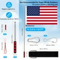 thumbnail image 2 of FIASON 8.2FT Red Black Telescopic Handheld Flag Pole, 10-Section Stainless Steel Collapsible Pole, Fits 2x3 3x5 4x6 Lightweight Flags for 250th Anniversary Camping RV Teaching, 2 of 10