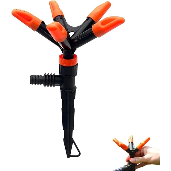 Garden Sprinkler, 360° Rotating 5 Arm Adjustable Head for Lawn Plants