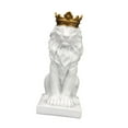 thumbnail image 4 of jicheng Lion with Crown Figurine Tabletop Ornament 5.7inch Tall for Hotels Versatile White, 4 of 9