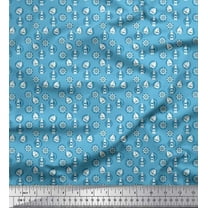 Soimoi Cotton Duck Fabric Lighthouse,Ship Wheel & Sailboat Shirting Print Fabric by The Yard 42 Inch Wide
