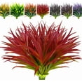 thumbnail image 1 of Nvzi 8 piezas de plantas artificiales para exteriores resistentes a los rayos UV, plantas de césped alto, flores tropicales falsas, arbustos decorativos, rosa roja, 1 of 4