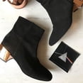 thumbnail image 3 of Ivy Kirzhner Ringo Black Suede Metallic Block Heeled Chic Fashion Ankle Booties (Black Suede, 6.5), 3 of 5